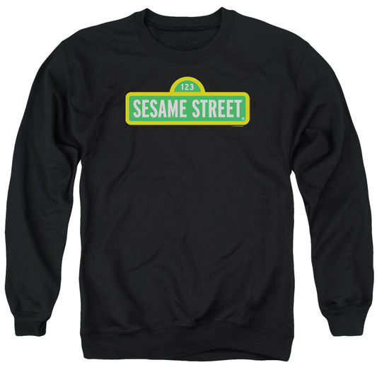 Sesame Street Logo Mens Crewneck Sweatshirt Black