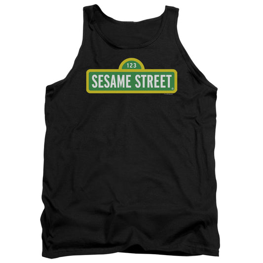 Sesame Street Logo Mens Tank Top Shirt Black