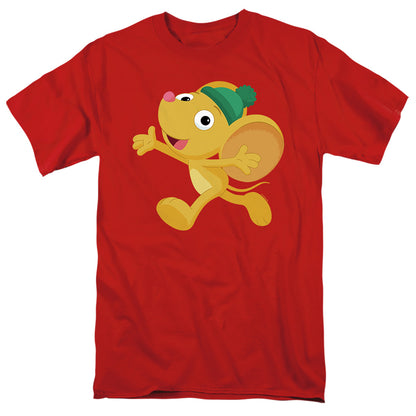 Sesame Street Furry Friend, Little Mouse Mens T Shirt Red Officially Licensed