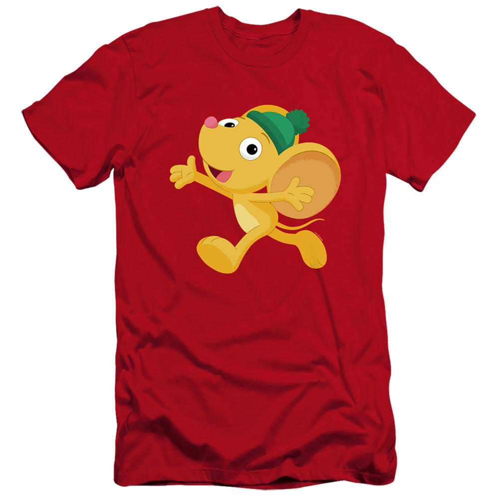 Sesame Street Furry Friend, Little Mouse Hbo Premium Bella Canvas Slim Fit Mens T Shirt Red