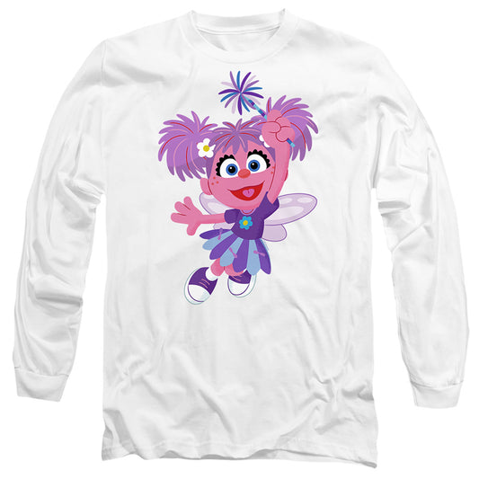 Sesame Street Furry Friends Forever! Abby Cadabby Mens Long Sleeve Shirt White