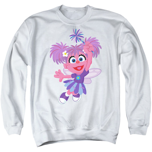 Sesame Street Furry Friends Forever! Abby Cadabby Mens Crewneck Sweatshirt White