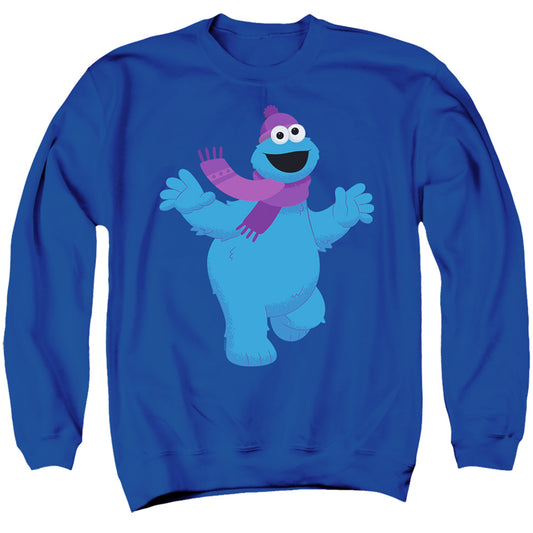 Sesame Street Furry Friends Forever! Cookie Monster Mens Crewneck Sweatshirt Royal Blue