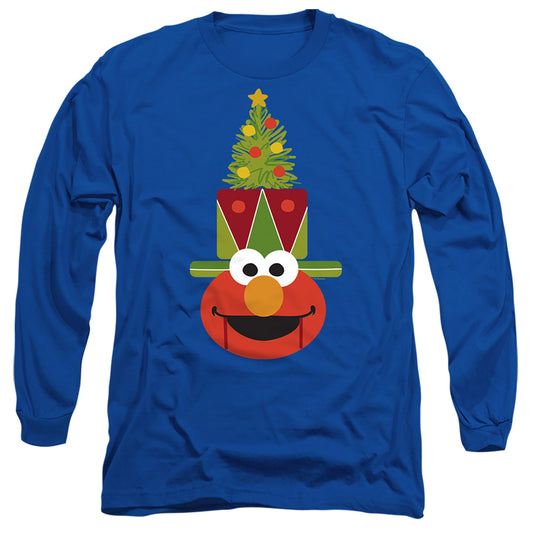 Sesame Street Christmas Nutcracker Elmo Mens Long Sleeve Shirt Royal Blue