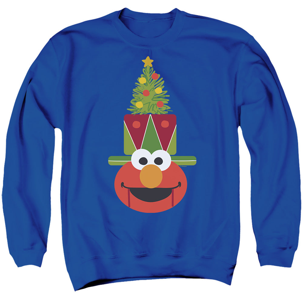 Sesame Street Christmas Nutcracker Elmo Mens Crewneck Sweatshirt Royal Blue