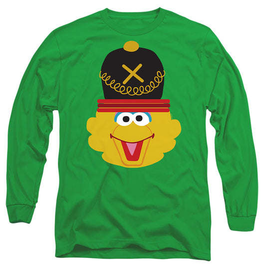 Sesame Street Christmas Nutcracker Big Bird Mens Long Sleeve Shirt Kelly Green