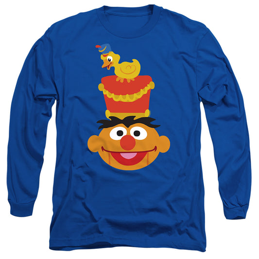 Sesame Street Christmas Nutcracker Ernie Mens Long Sleeve Shirt Royal Blue