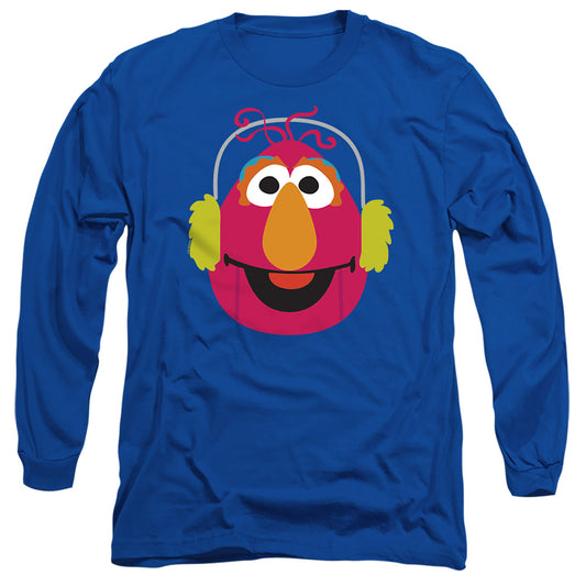 Sesame Street Christmas Nutcracker Telly Monster Mens Long Sleeve Shirt Royal Blue