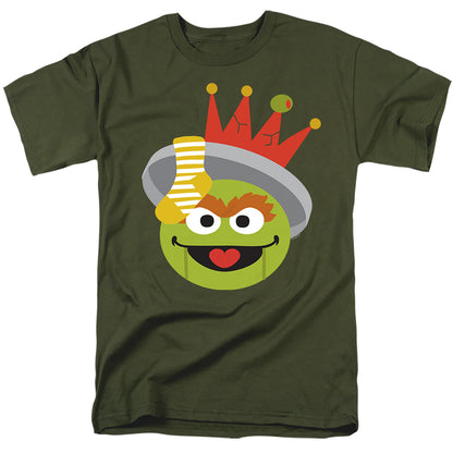 Sesame Street Christmas Nutcracker Oscar The Grouch Mens T Shirt Kelly Green Officially Licensed