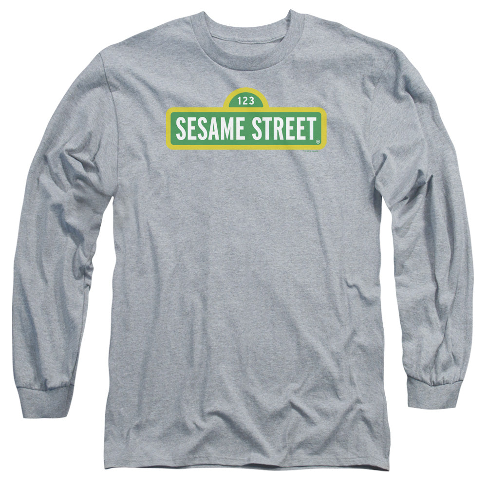 Sesame Street Logo Mens Long Sleeve Shirt Athletic Heather