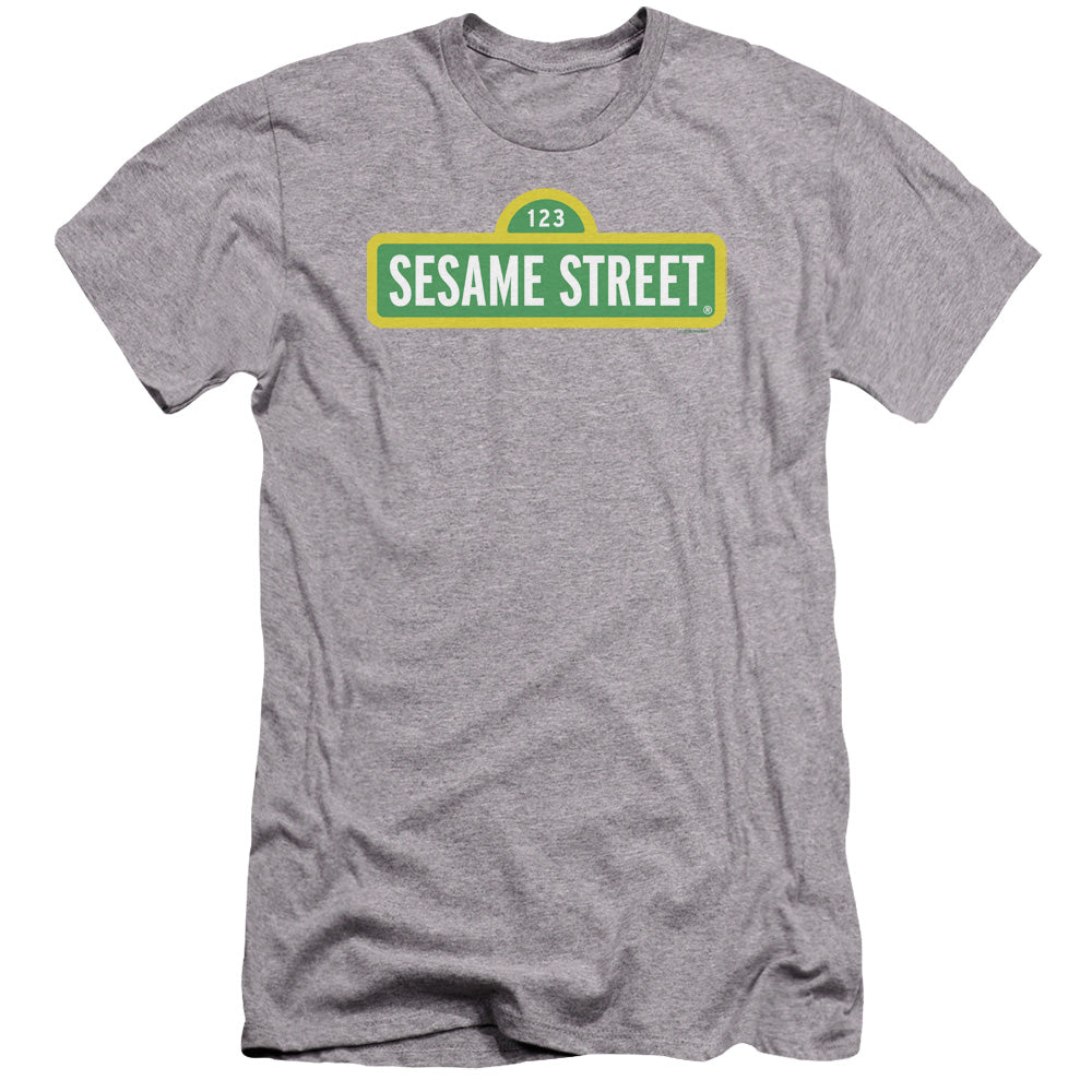 Sesame Street Logo Premium Bella Canvas Slim Fit Mens T Shirt Athletic Heather