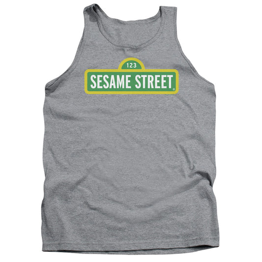 Sesame Street Logo Mens Tank Top Shirt Athletic Heather