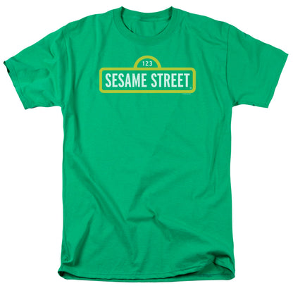 Sesame Street Logo Mens T Shirt Kelly Green Officially Licensed