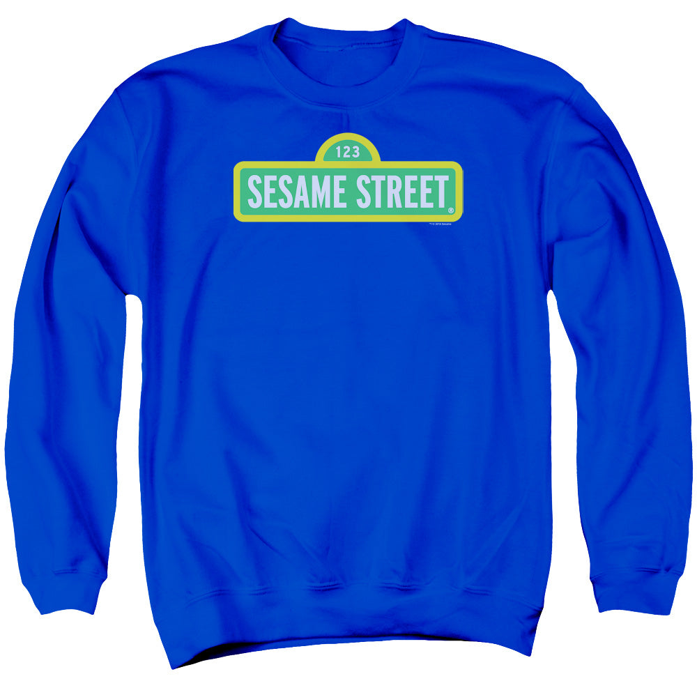 Sesame Street Logo Mens Crewneck Sweatshirt Royal Blue