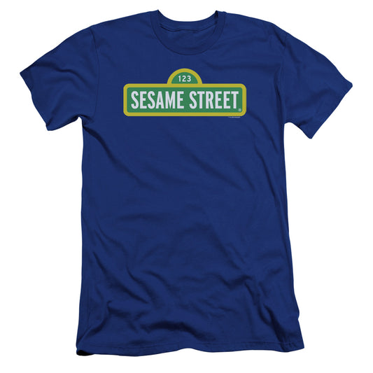 Sesame Street Logo Premium Bella Canvas Slim Fit Mens T Shirt Royal Blue