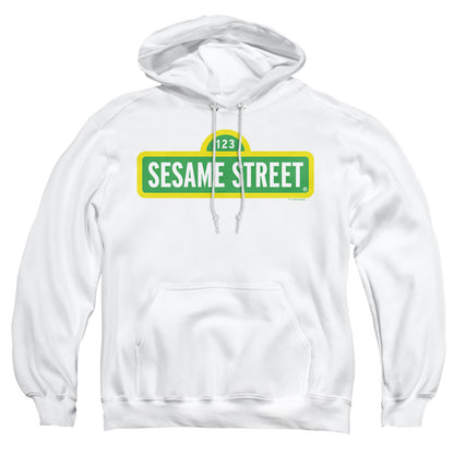 Sesame Street Logo Mens Hoodie White Officially Licensed