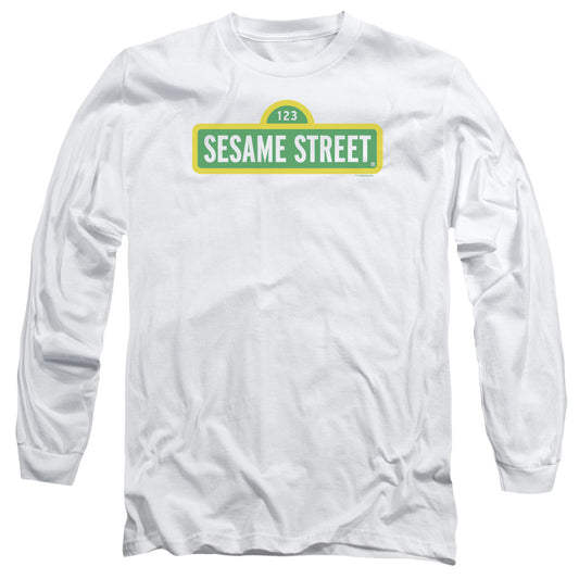 Sesame Street Logo Mens Long Sleeve Shirt White