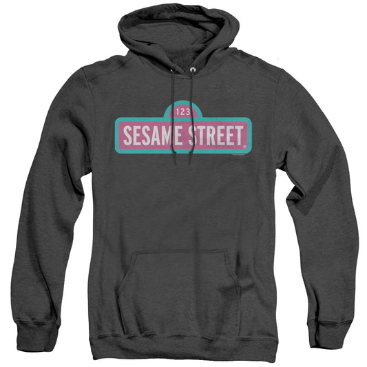 Sesame Street Alt Logo Heather Mens Hoodie Black Officially Licensed
