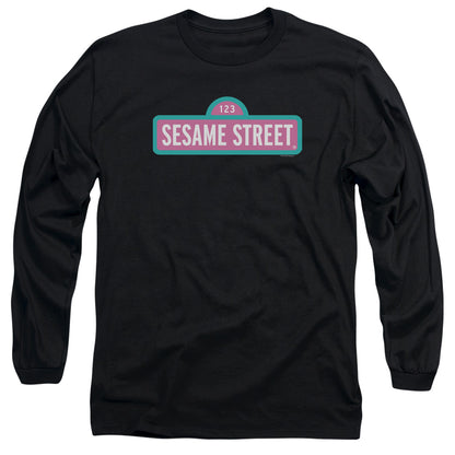 Sesame Street Alt Logo Mens Long Sleeve Shirt Black Officially Licensed