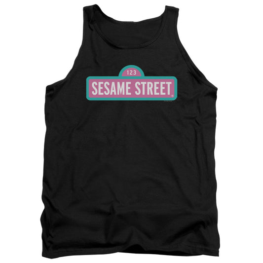 Sesame Street Alt Logo Mens Tank Top Shirt Black