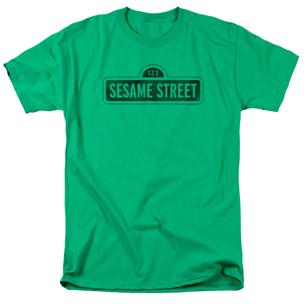 Sesame Street One Color Dark Mens T Shirt Kelly Green Officially Licensed