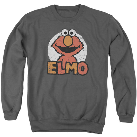 Sesame Street Elmo Name Mens Crewneck Sweatshirt Charcoal