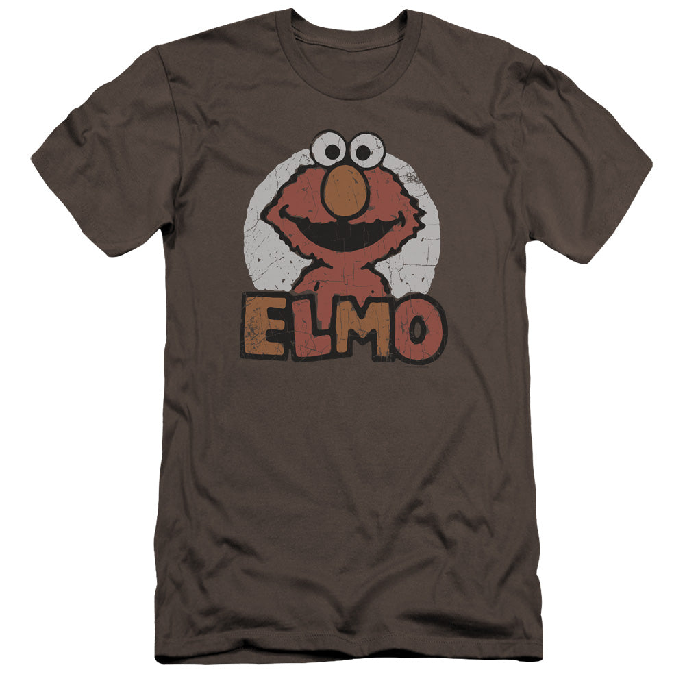 Sesame Street Elmo Name Premium Bella Canvas Slim Fit Mens T Shirt Charcoal