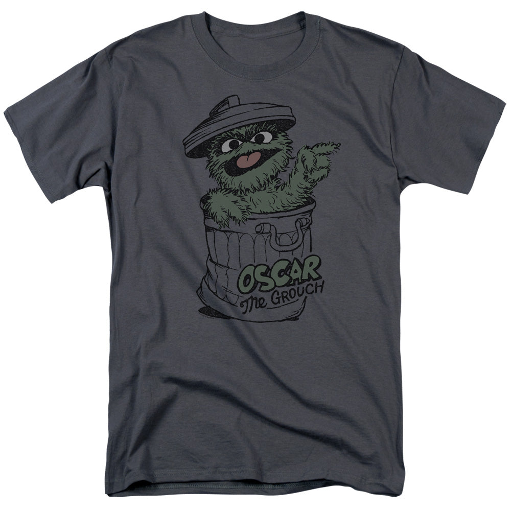 Sesame Street Early Grouch Mens T Shirt Charcoal Officially Licensed