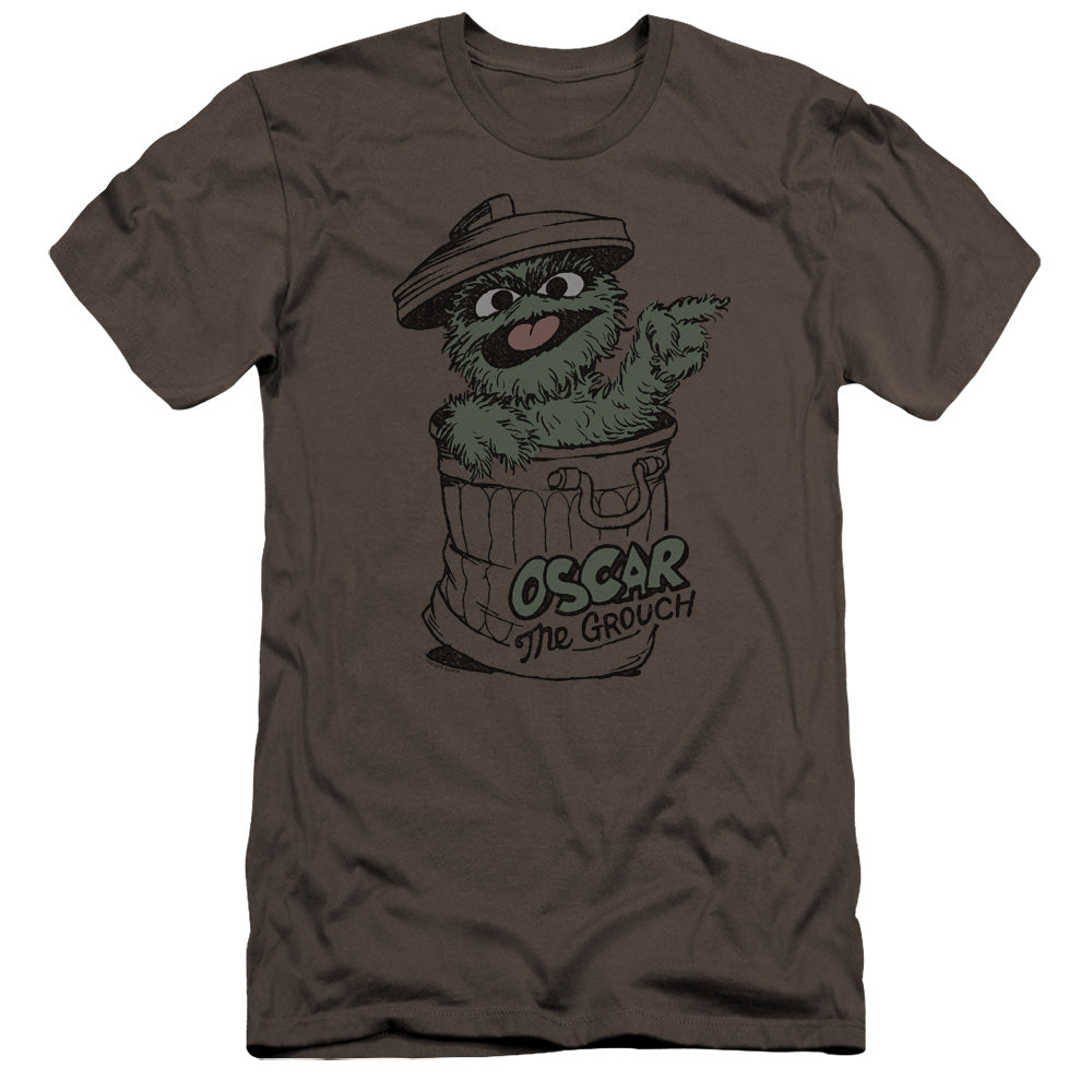 Sesame Street Early Grouch Hbo Premium Bella Canvas Slim Fit Mens T Shirt Charcoal