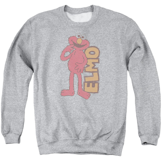 Sesame Street Vintage Elmo Mens Crewneck Sweatshirt Athletic Heather