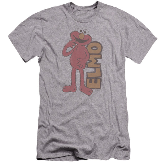 Sesame Street Vintage Elmo Premium Bella Canvas Slim Fit Mens T Shirt Athletic Heather