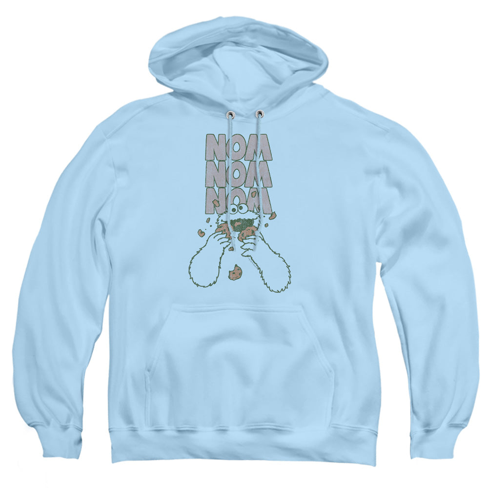 Sesame Street Nom Nom Mens Hoodie Light Blue Officially Licensed