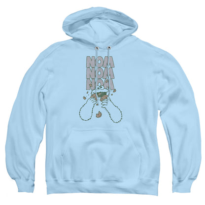 Sesame Street Nom Nom Mens Hoodie Light Blue Officially Licensed