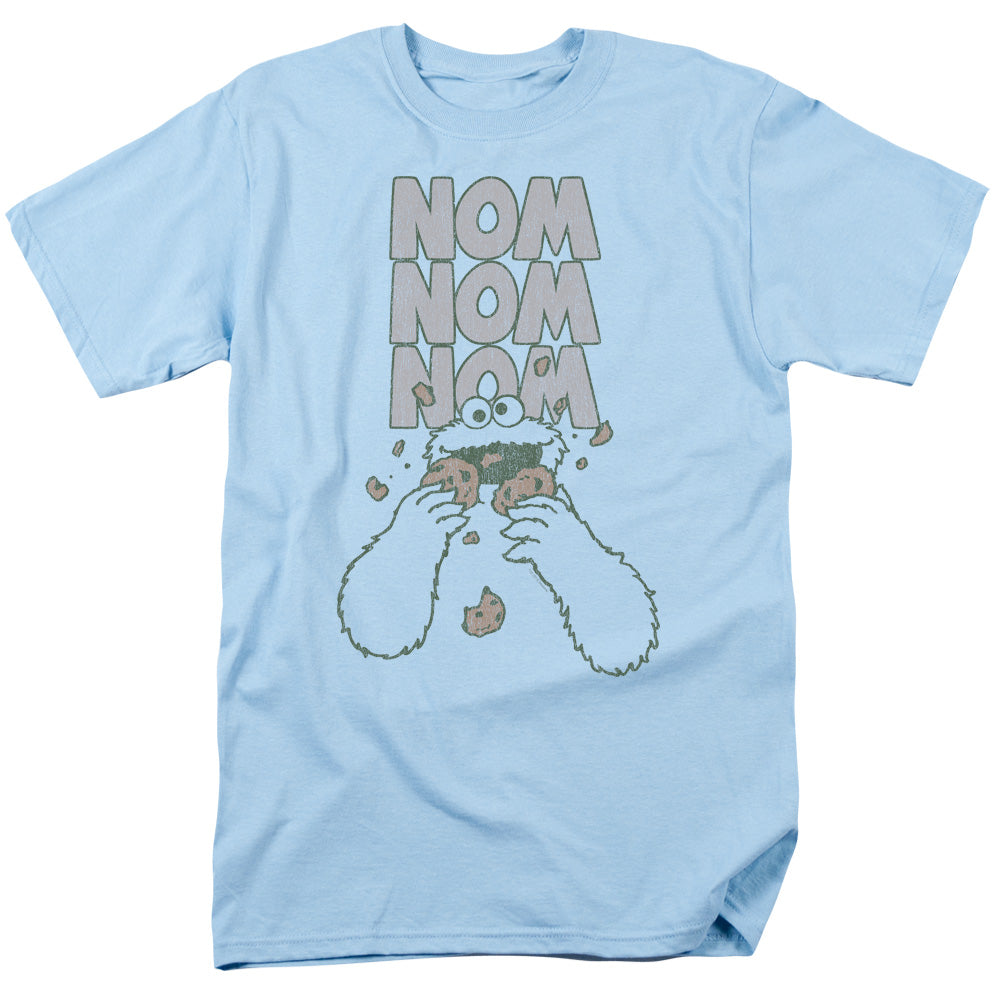 Sesame Street Nom Nom Mens T Shirt Light Blue Officially Licensed