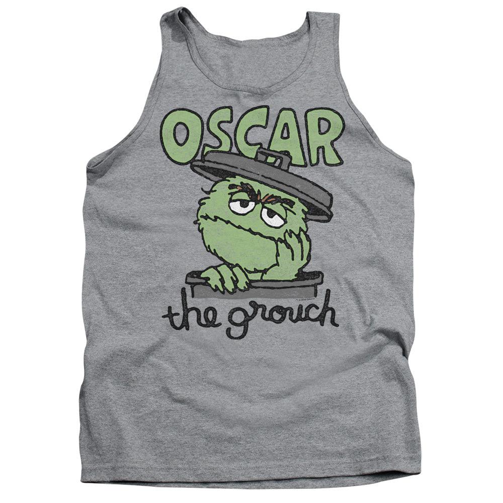 Sesame Street Canned Grouch Mens Tank Top Shirt Athletic Heather Officially Licensed