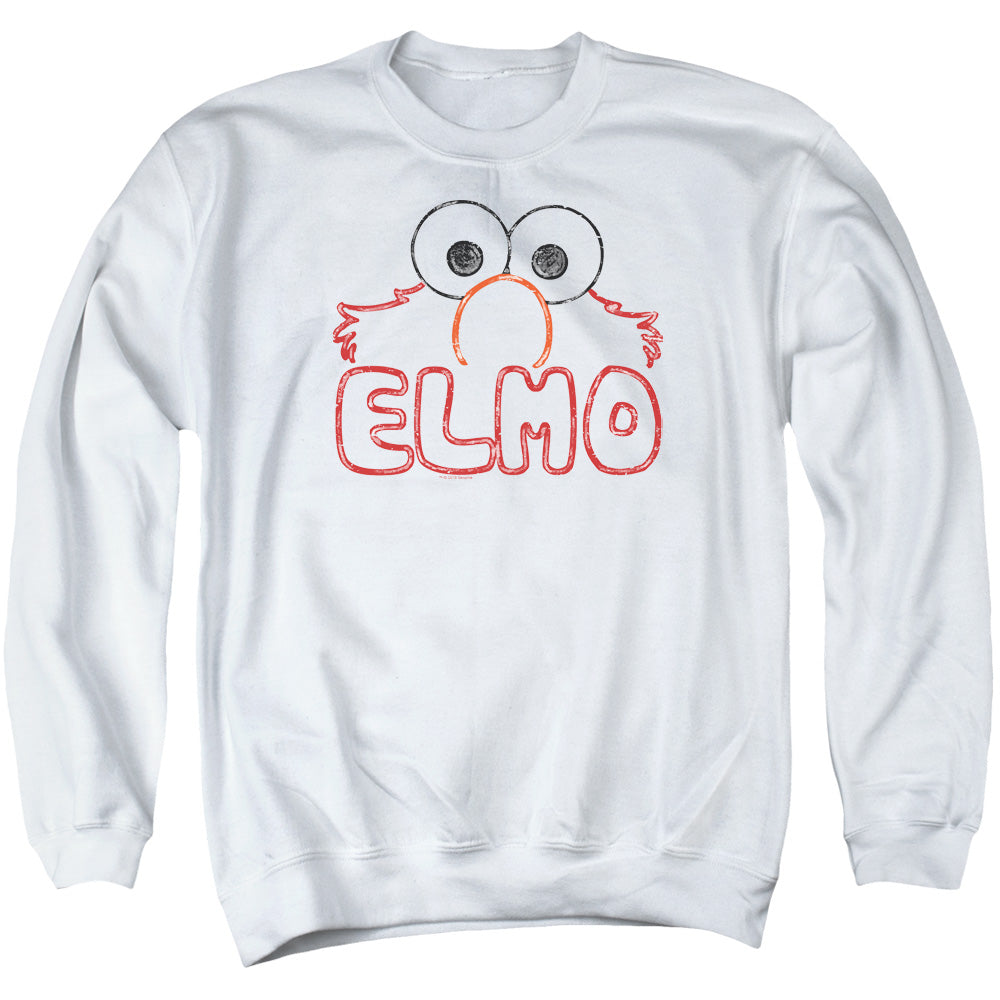 Sesame Street Elmo Letters Mens Crewneck Sweatshirt White