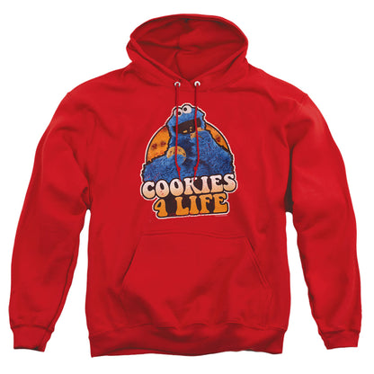 Sesame Street Cookies 4 Life Mens Hoodie Red Officially Licensed