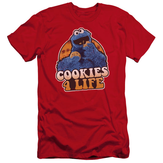 Sesame Street Cookies 4 Life Premium Bella Canvas Slim Fit Mens T Shirt Red