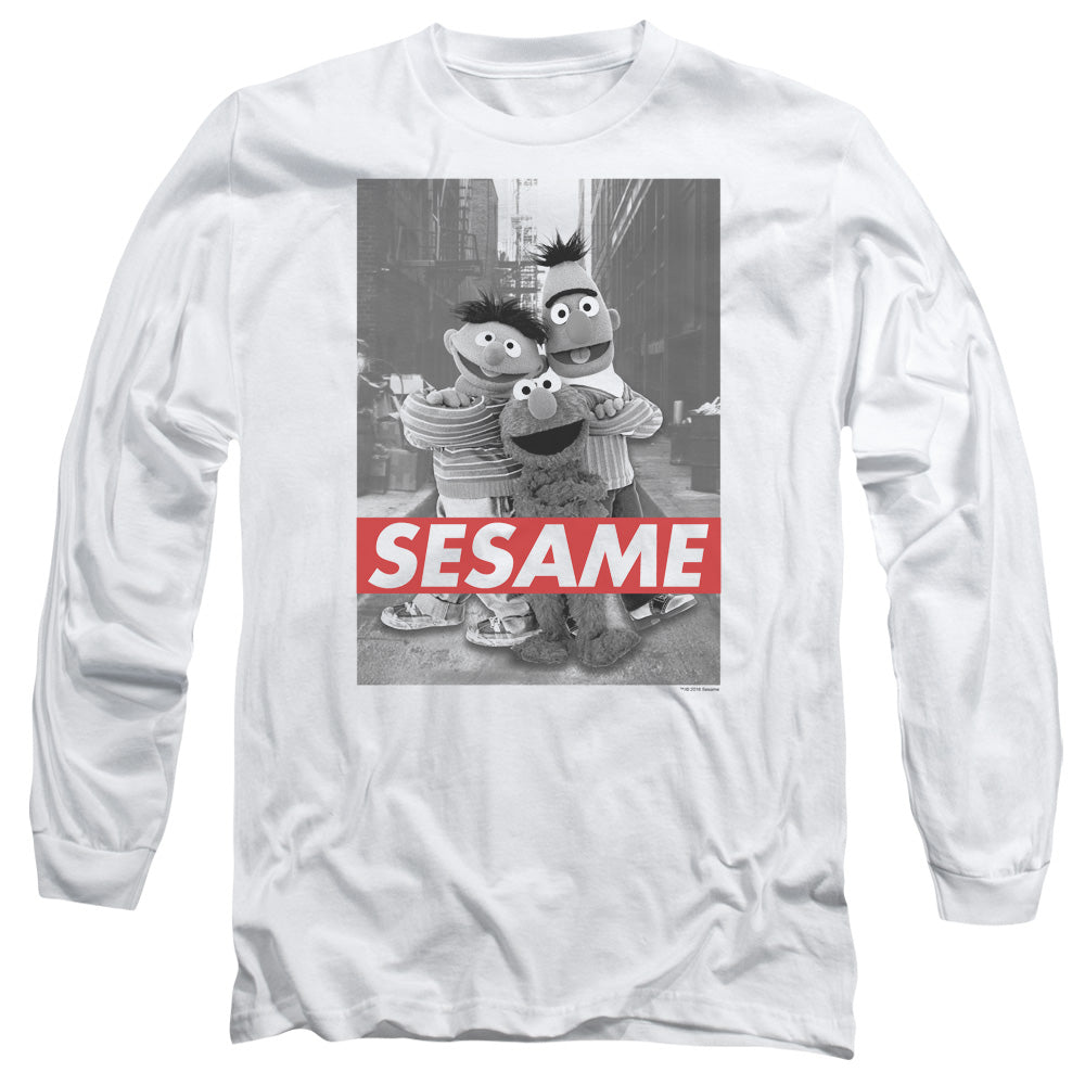 Sesame Street Sesame Mens Long Sleeve Shirt White