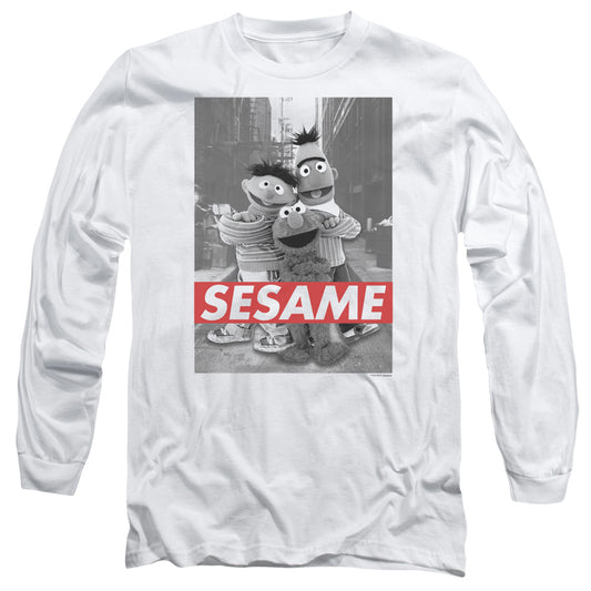 Sesame Street Sesame Mens Long Sleeve Shirt White