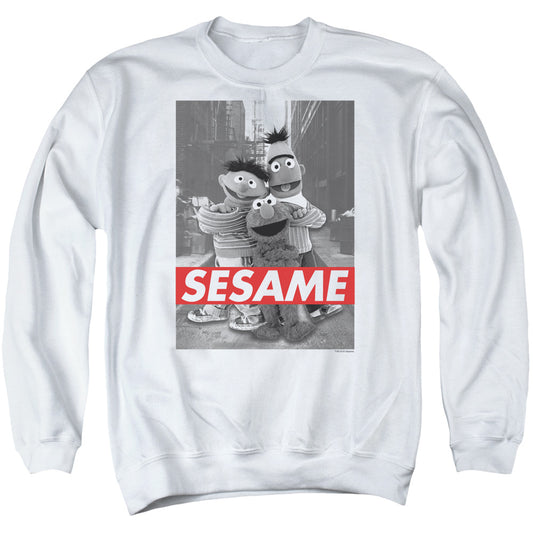 Sesame Street Sesame Mens Crewneck Sweatshirt White