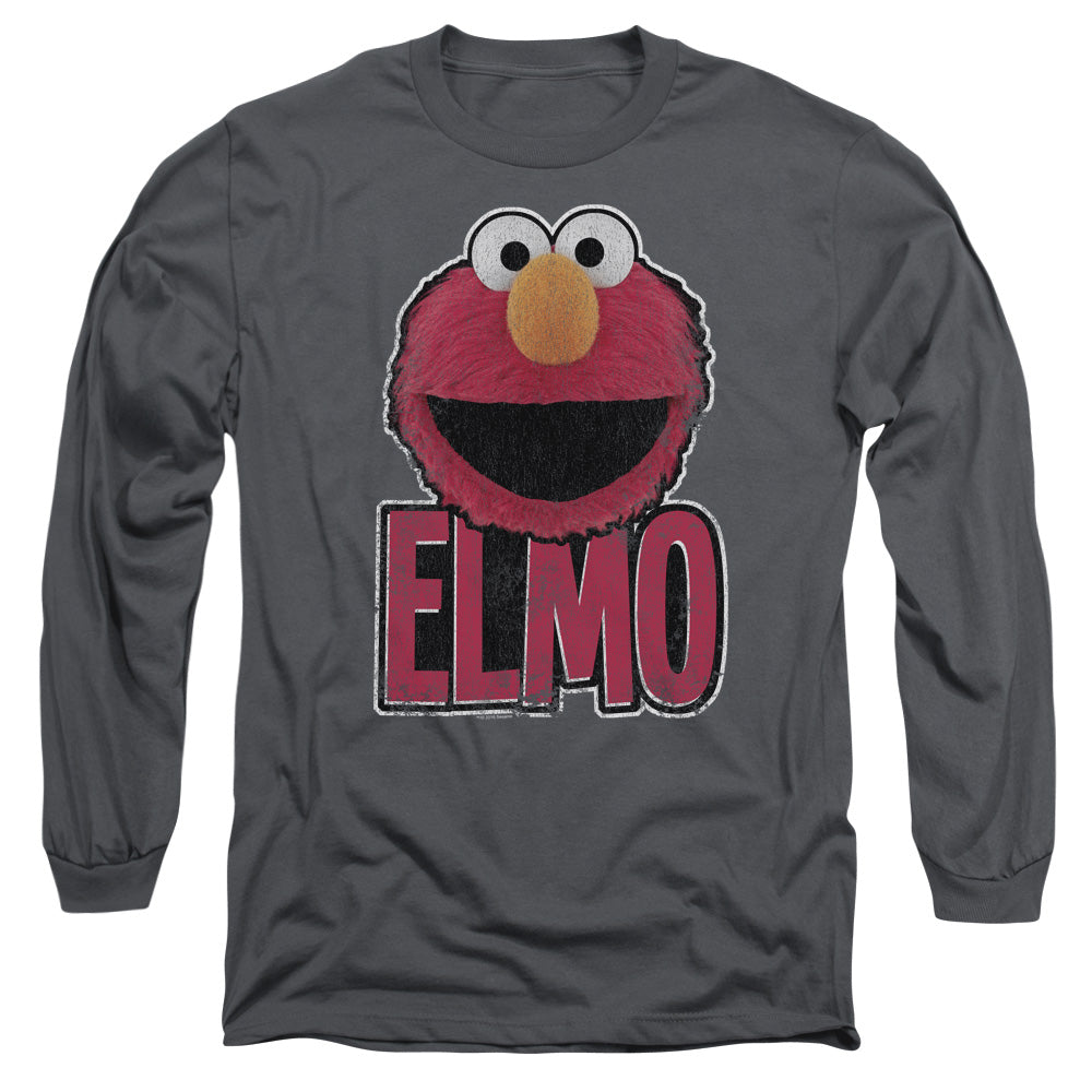 Sesame Street Elmo Ile Mens Long Sleeve Shirt Charcoal