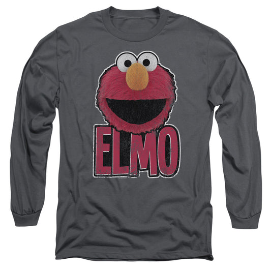 Sesame Street Elmo Ile Mens Long Sleeve Shirt Charcoal