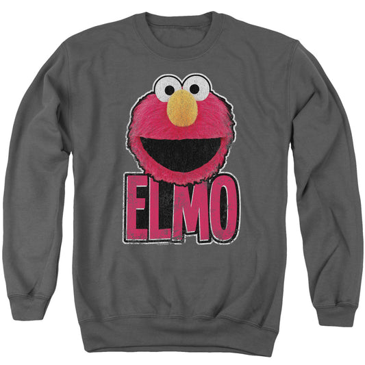 Sesame Street Elmo Ile Mens Crewneck Sweatshirt Charcoal