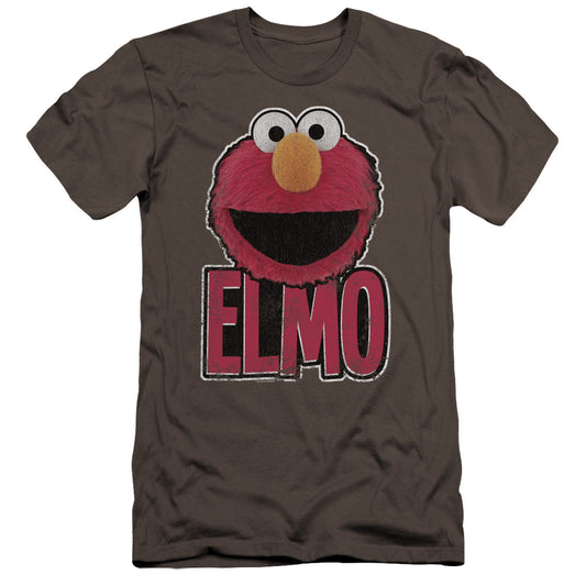 Sesame Street Elmo Ile Premium Bella Canvas Slim Fit Mens T Shirt Charcoal