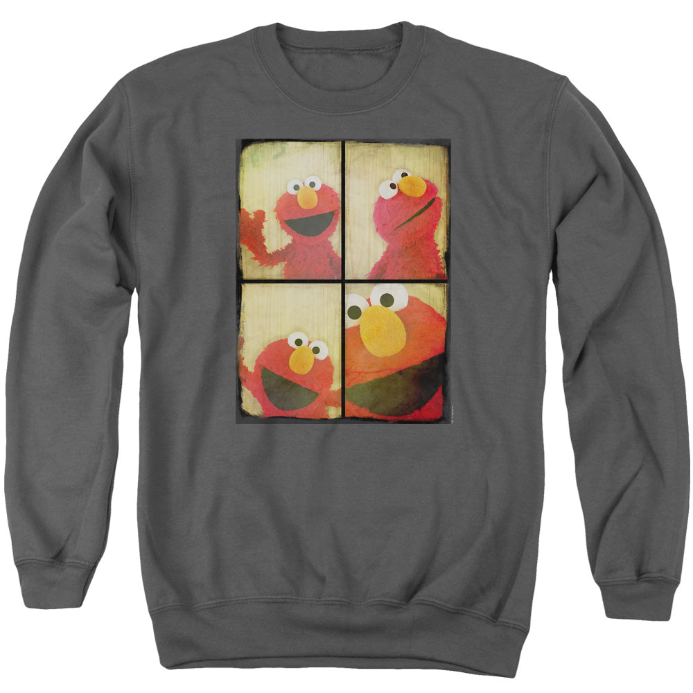 Sesame Street Photo Booth Elmo Mens Crewneck Sweatshirt Charcoal