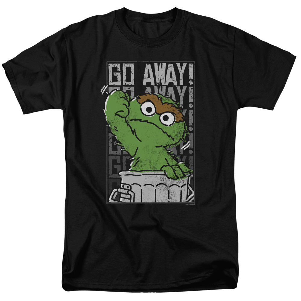 Sesame Street Go Away Mens T Shirt Black Officially Licensed
