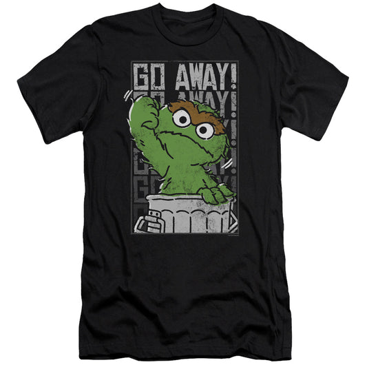 Sesame Street Go Away Premium Bella Canvas Slim Fit Mens T Shirt Black