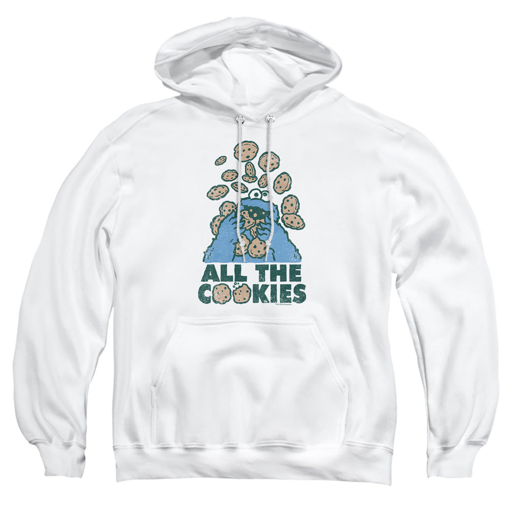Sesame Street All The Cookies Mens Hoodie White Officially Licensed