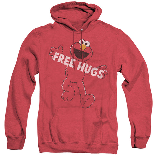 Sesame Street Free Hugs Heather Mens Hoodie Red Officially Licensed